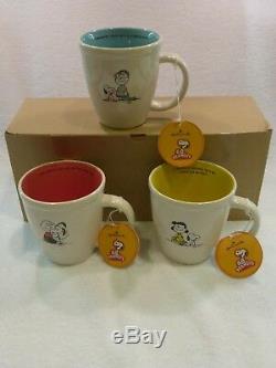 NEW VTG Hallmark Peanuts Mugs Set of 3 Charlie Brown, Snoopy, Lucy & Linus NIB