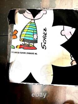 NEW Vintage 1971 Snoopy Charlie Brown Peanuts NO IRON Twin Flat Sheet 66x104