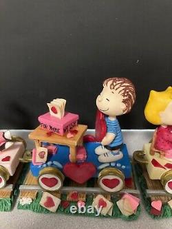 NIB Danbury 5 Pc Peanuts Gang Valentines Day Express Train Snoopy Charlie Brown