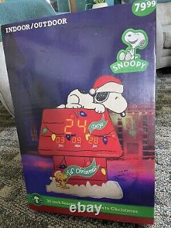 NICE! 36 inch Snoopy Countdown to Christmas clock Charlie Brown peanuts Til