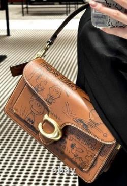 NWT Authentic COACH X PEANUTS Tabby 26 Shoulder Bag Snoopy Charlie Brown