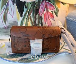NWT Authentic COACH X PEANUTS Tabby 26 Shoulder Bag Snoopy Charlie Brown