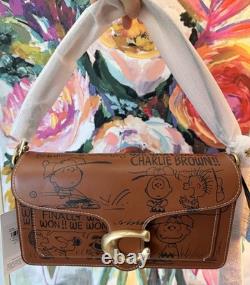 NWT Authentic COACH X PEANUTS Tabby 26 Shoulder Bag Snoopy Charlie Brown