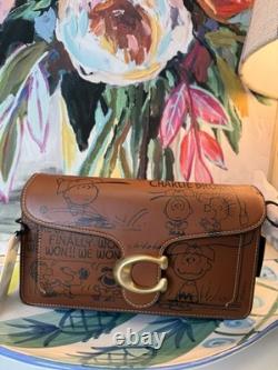 NWT Authentic COACH X PEANUTS Tabby 26 Shoulder Bag Snoopy Charlie Brown