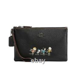 NWT- Coach x Peanuts Snoopy Charlie Brown in Friends leather Wristlet Wallet