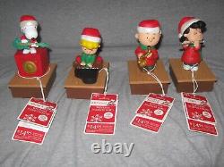 New Set 4 Hallmark Peanuts Wireless Band Musical Figure Charlie Brown Snoopy +