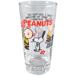 New unused Snoopy Charlie Brown Glass L (Red)