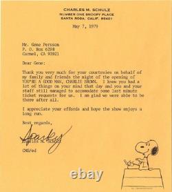 Orig. Charles M. Schulz Letter You're A Good Man, Charlie Brown Peanuts Snoopy