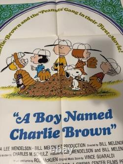 Original 1969 A Boy Named Charlie Brown Movie Poster 27x41 Peanuts Snoopy