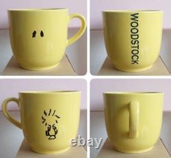 PEANUTS Face Mug With Lid 3-pcs SNOOPY Woodstock Charlie Brown Vintage