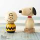 Peanuts Kokeshi Doll Snoopy & Charlie Brown Made By Usaburo Kokeshi Jpn F/s
