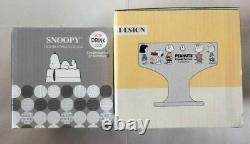 PEANUTS SNOOPY Charlie Brown Pair Mug Set Aurora Glass Round Cup Saucer
