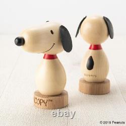 PEANUTS Snoopy & Charlie Brown Wooden Figure Usaburo KOKESHI DOLL