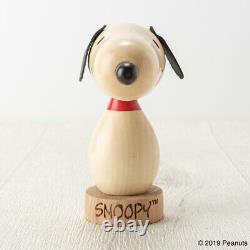 PEANUTS Snoopy & Charlie Brown Wooden Figure Usaburo KOKESHI DOLL