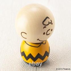 PEANUTS Snoopy & Charlie Brown Wooden Figure Usaburo KOKESHI DOLL