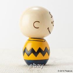 PEANUTS Snoopy & Charlie Brown Wooden Figure Usaburo KOKESHI DOLL