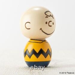 PEANUTS Snoopy & Charlie Brown Wooden Figure Usaburo KOKESHI DOLL