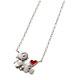 Peanuts Snoopy & Charlie Brown With Red Heart Pendant Chain Necklace Silver New