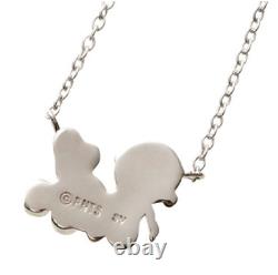 PEANUTS Snoopy & Charlie Brown with Red Heart Pendant Chain Necklace Silver New