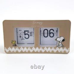PEANUTS Snoopy Flip Clock Beige Patapata Clock 9.3cm×17.6cm×6.9cm field work NEW