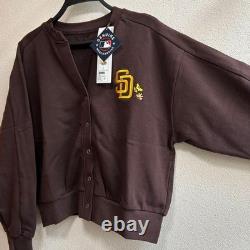 PEANUTS x MLB Padres V-Neck Cardigan Snoopy Charlie Brown Embroidery New
