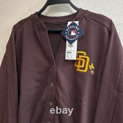 PEANUTS x MLB Padres V-Neck Cardigan Snoopy Charlie Brown Embroidery New