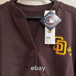 PEANUTS x MLB Padres V-Neck Cardigan Snoopy Charlie Brown Embroidery New