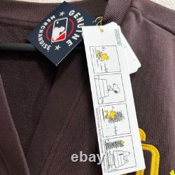 PEANUTS x MLB Padres V-Neck Cardigan Snoopy Charlie Brown Embroidery New