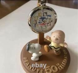 Peanuts 50Th Anniversary Pocket Watch Snoopy Charlie Brown F/S
