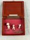 Peanuts 50th Anniversary Charlie Brown Snoopy Woodstock Pin Badge Set Case