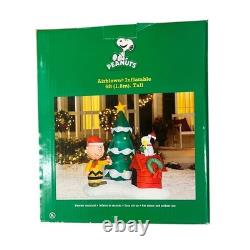 Peanuts Airblown Inflatable Charlie Brown Christmas Tree Snoopy 6ft