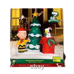 Peanuts Airblown Inflatable Charlie Brown Snoopy Christmas Tree 6ft Tall READ