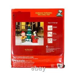 Peanuts Airblown Inflatable Charlie Brown Snoopy Christmas Tree 6ft Tall READ