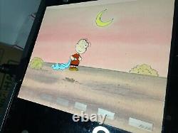 Peanuts Animation Cel Charles Schulz Art Charlie Brown And Snoopy Background 80s