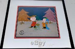 Peanuts Cel Charlie Brown Christmas Pumpkin Snoopy Signed Bill Melendez 13 Set