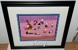 Peanuts Cel Charlie Brown Christmas Quiet On The Set Signed Bill Melendez Rare