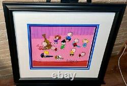 Peanuts Cel Charlie Brown Christmas Quiet On The Set Signed Bill Melendez Rare