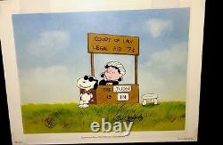 Peanuts Cel Charlie Brown Snoopy Légal Beagle Vs Juge Lucy Signé Billet Melendez