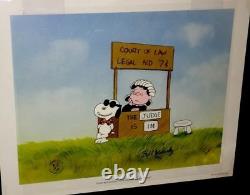 Peanuts Cel Charlie Brown Snoopy Légal Beagle Vs Juge Lucy Signé Billet Melendez