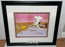 Peanuts Cel Charlie Brown Thanksgiving Signed Bill Melendez Rare Snoopy Cell