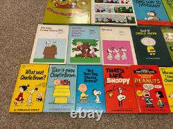 Peanuts / Charlie Brown 24 Book Lot Set Charles M Schulz RARE Snoopy