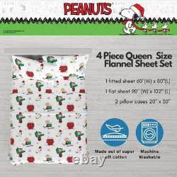 Peanuts Charlie Brown Bedding Super Soft 100 Cotton Flannel Sheet Set Queen