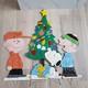 Peanuts Charlie Brown Christmas Yard Art Set Snoopy Linus Metal Lawn Stakes