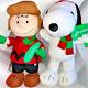 Peanuts Charlie Brown & Santa Snoopy Christmas Greeter 24 Decor Plush Set