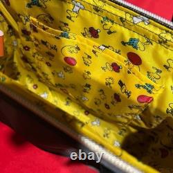 Peanuts Charlie Brown Snoopy Embroidered Black Nylon Shoulder Bag