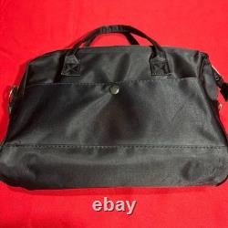 Peanuts Charlie Brown Snoopy Embroidered Black Nylon Shoulder Bag