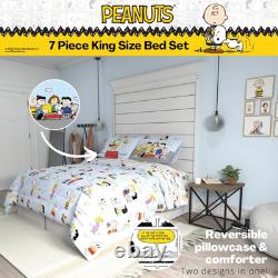 Peanuts Charlie Brown & Snoopy King Bedding Set 7 Piece Cozy Comforter