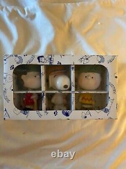 Peanuts Charlie Brown Snoopy Lucy Baseball Ceramic Bobblehead Collectible Set