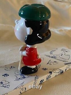 Peanuts Charlie Brown Snoopy Lucy Baseball Ceramic Bobblehead Collectible Set