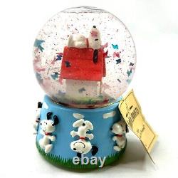 Peanuts Charlie Brown & Snoopy Musical Snow Globe with Box Flambro Imports 1998